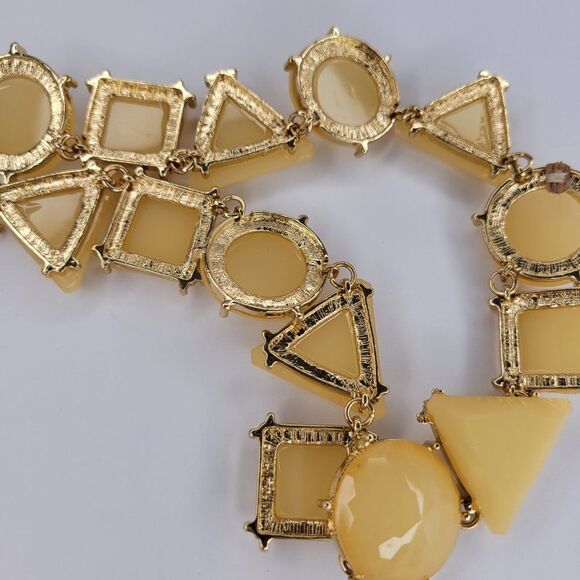 Yellow Stone Cabochon Bib Necklace - Picture 4 of 4